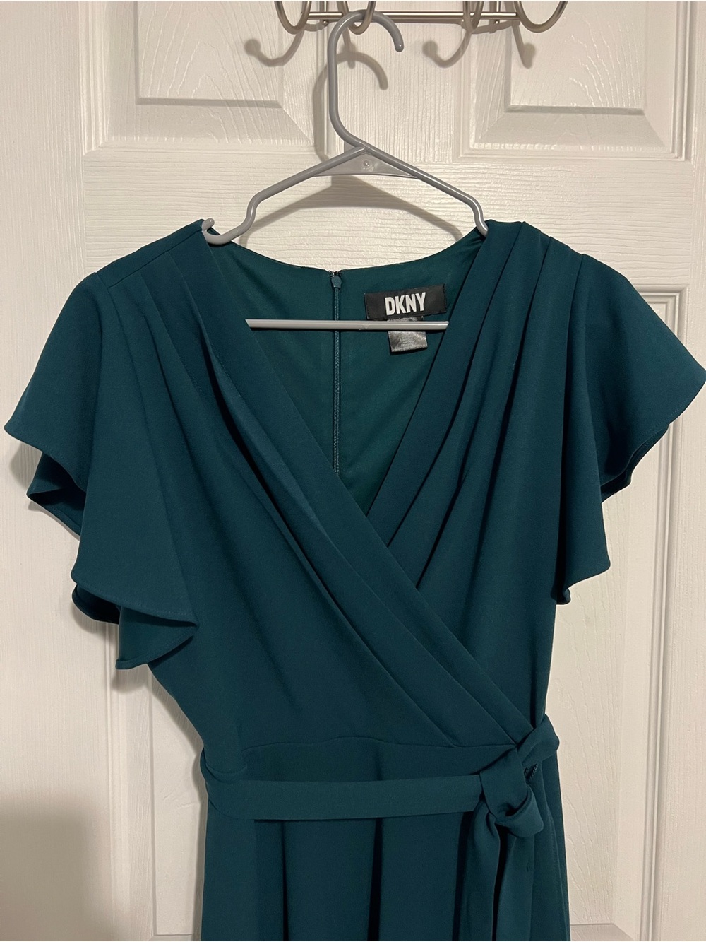 DKNY Teal Green Wrap Midi Dress - Picture 2 of 4